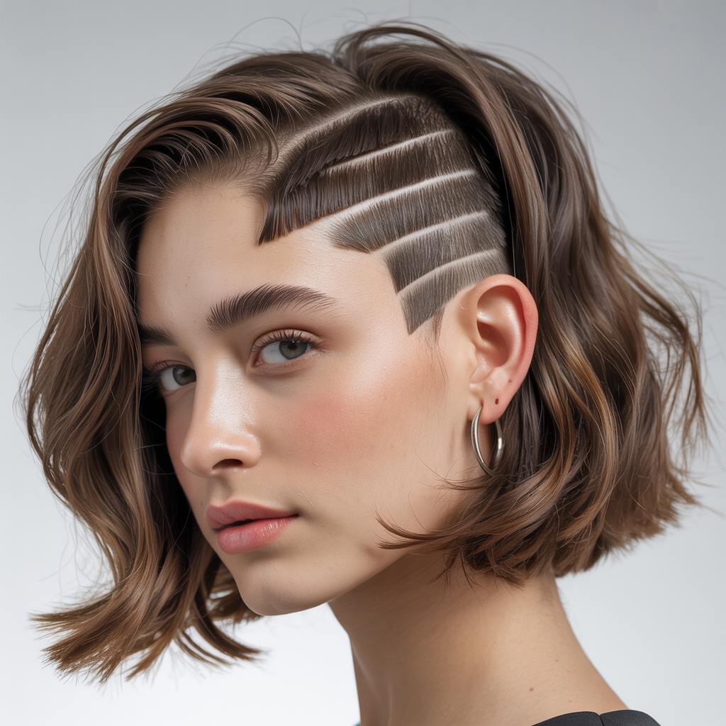 Layered Bob with Side Shave