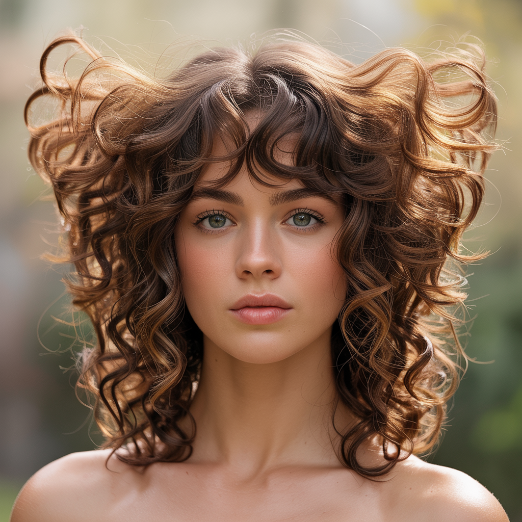 Curly Butterfly with Natural Air-Dried Volume
