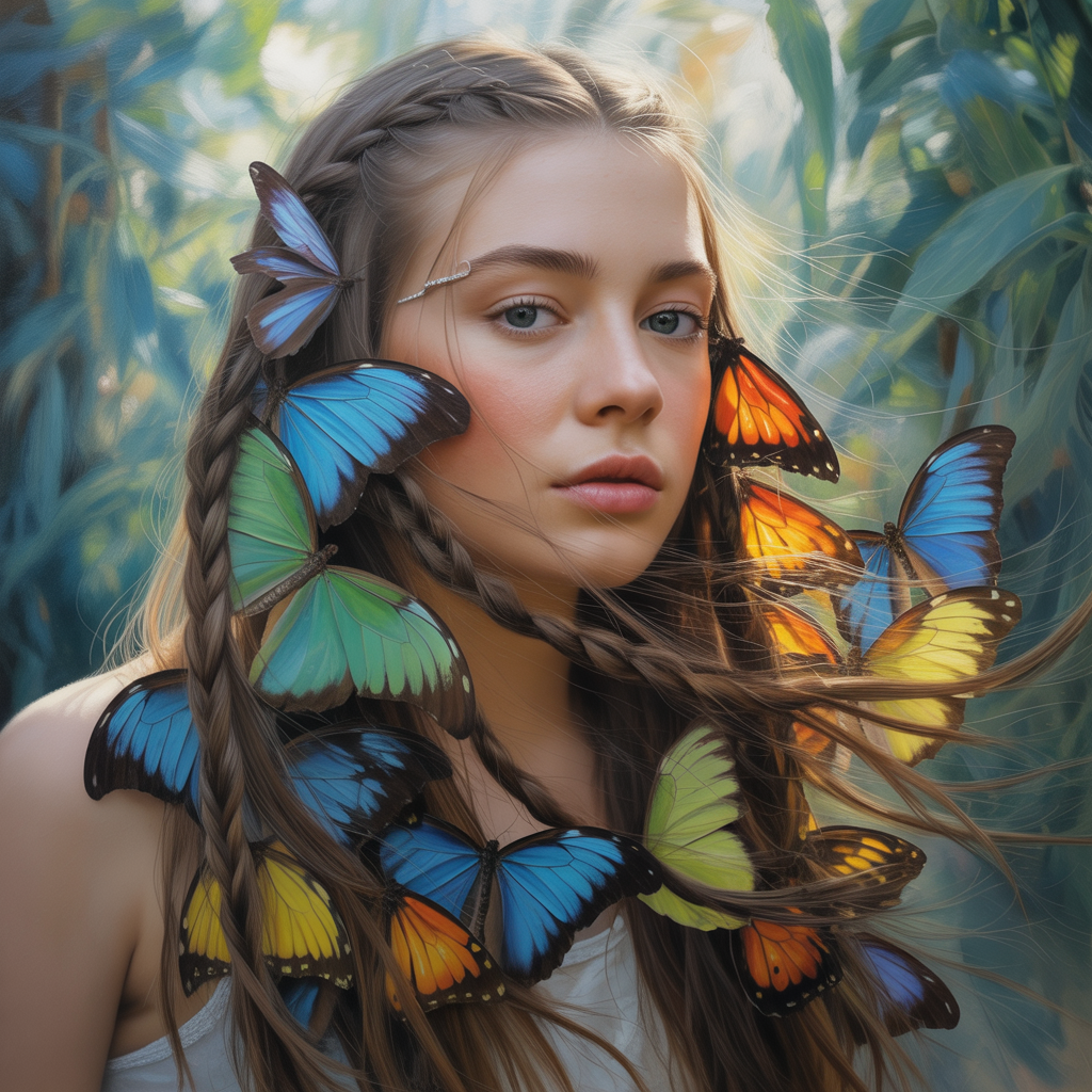 Butterfly with Braids Integrated into Layers
