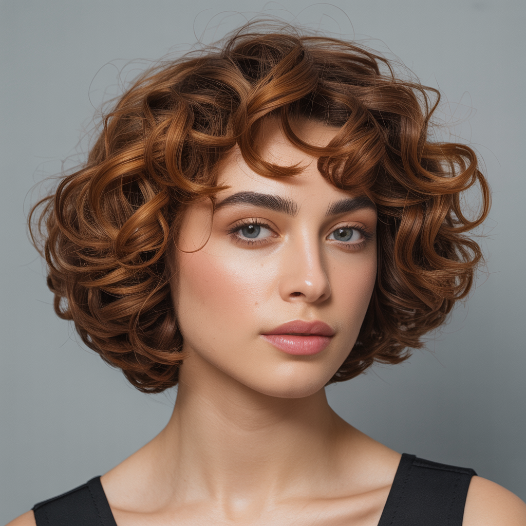 Curly Butterfly Cut with Maximum Face Frame