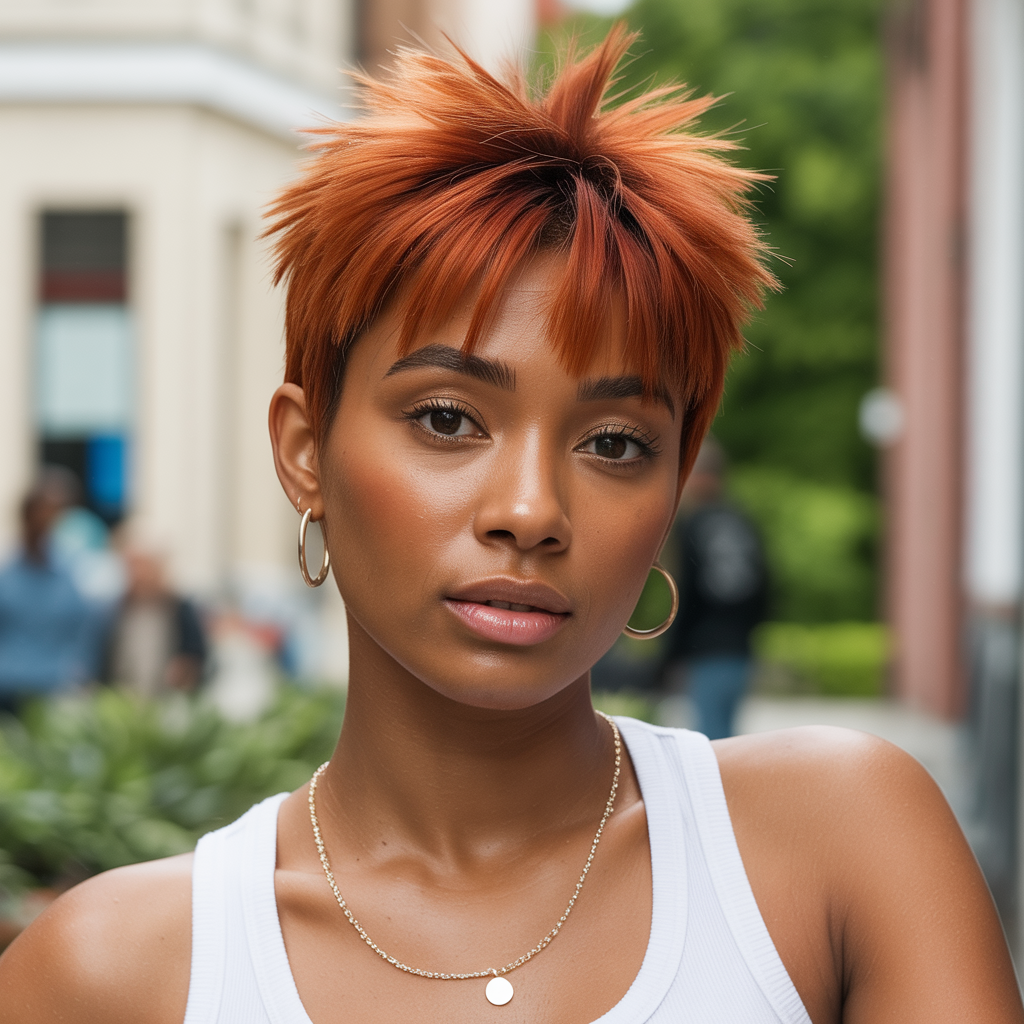  Spiky Ginger Brown Pixie