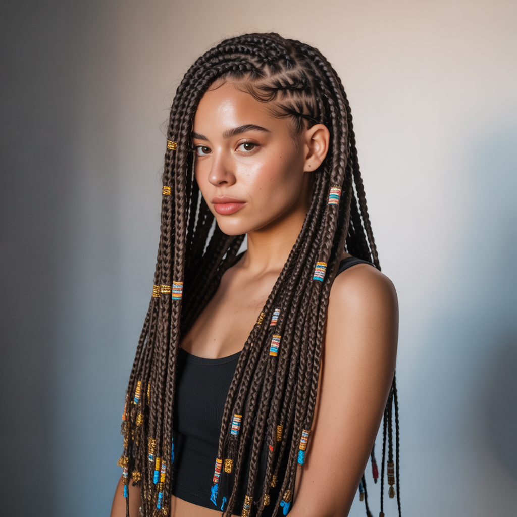 Fulani Crochet Braids with Undercut