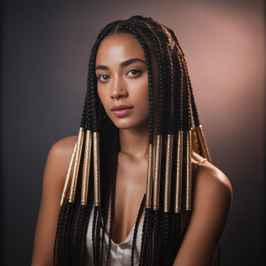 Fulani Braids with Gold Cuffs