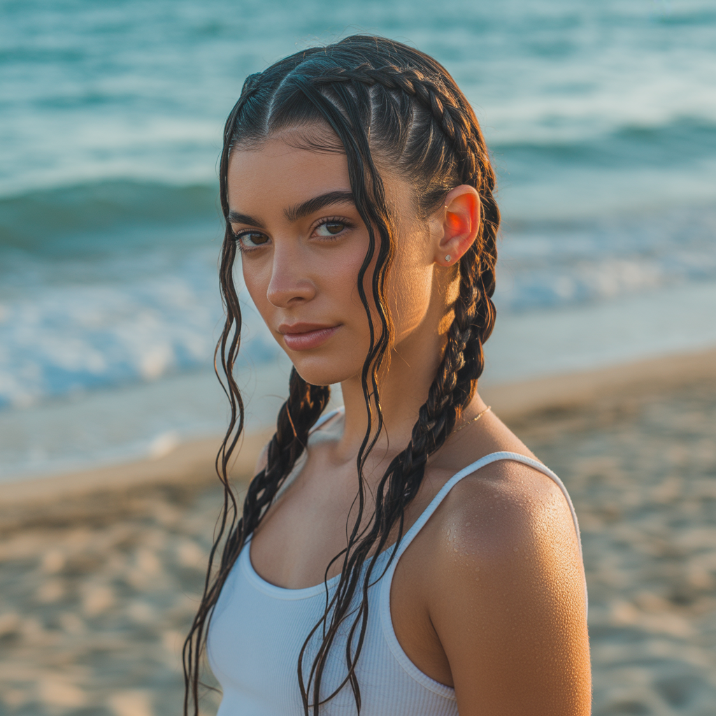 Sleek Wet Look Braid