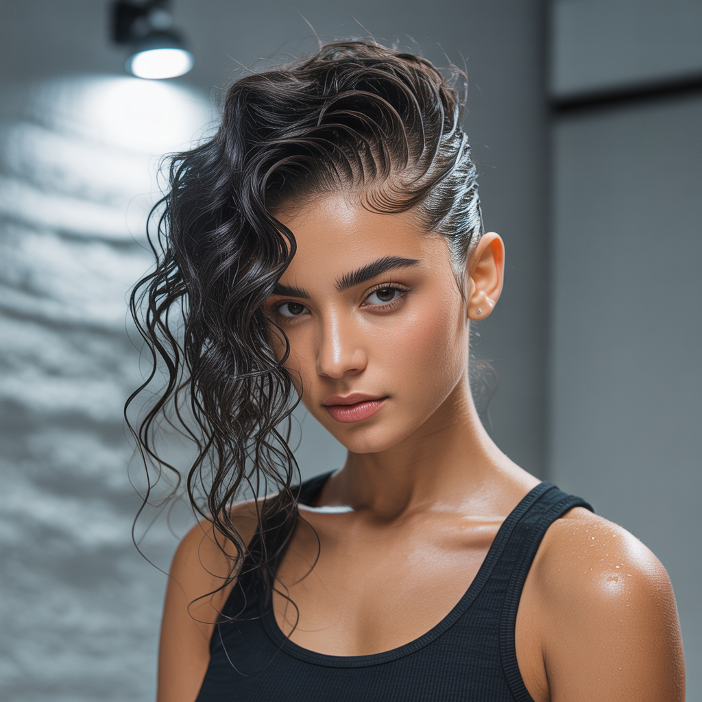 Wet and Wavy Faux Hawk