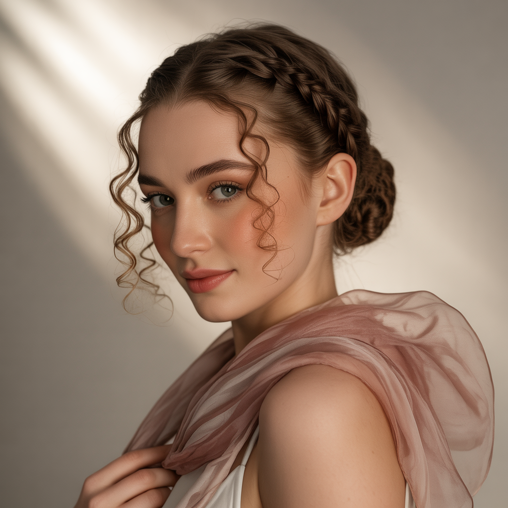 Braided Bun with Curls