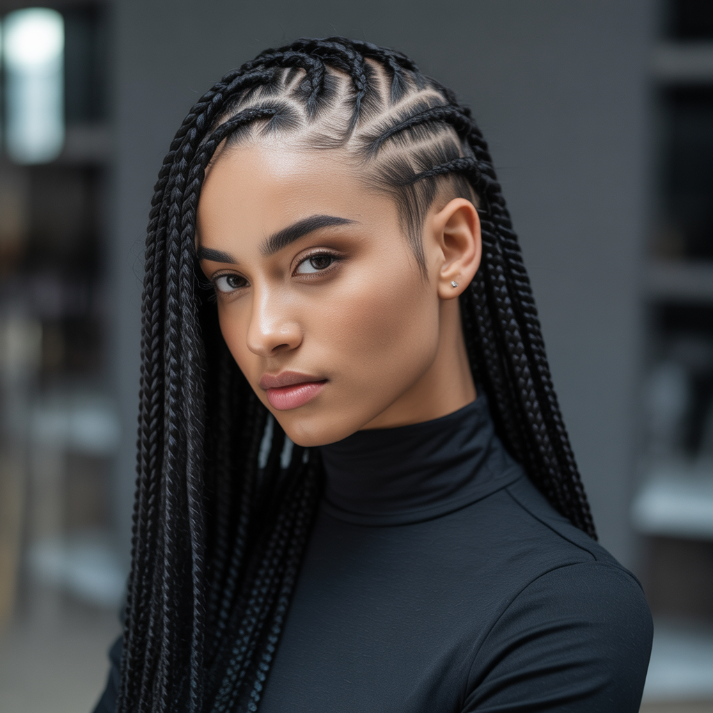 Fulani Braids with Undercut
