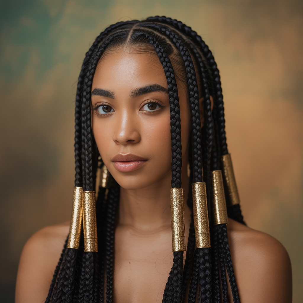 Fulani Braids with Gold Cuffs