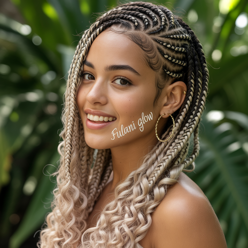 Fulani Braids with Blonde Highlights