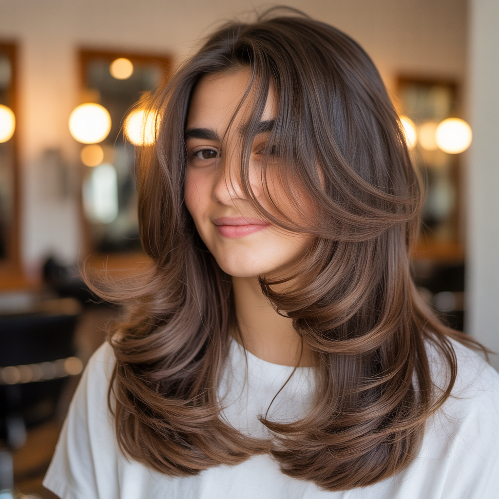 Butterfly Layers for Thick Hair