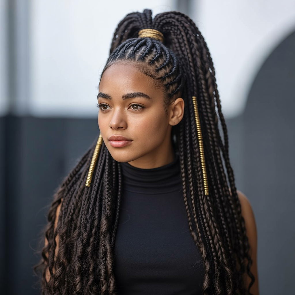 Fulani Braids High Ponytail