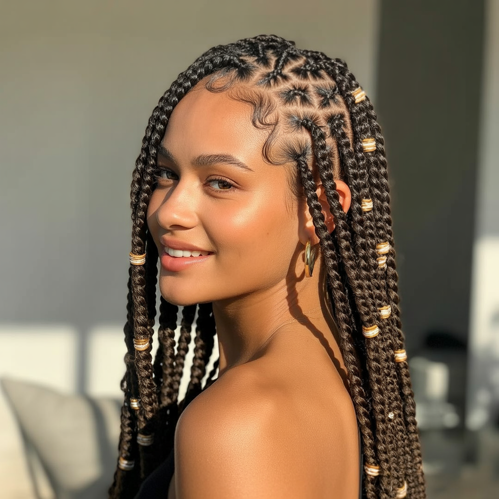 Crochet Fulani Braids with Twists