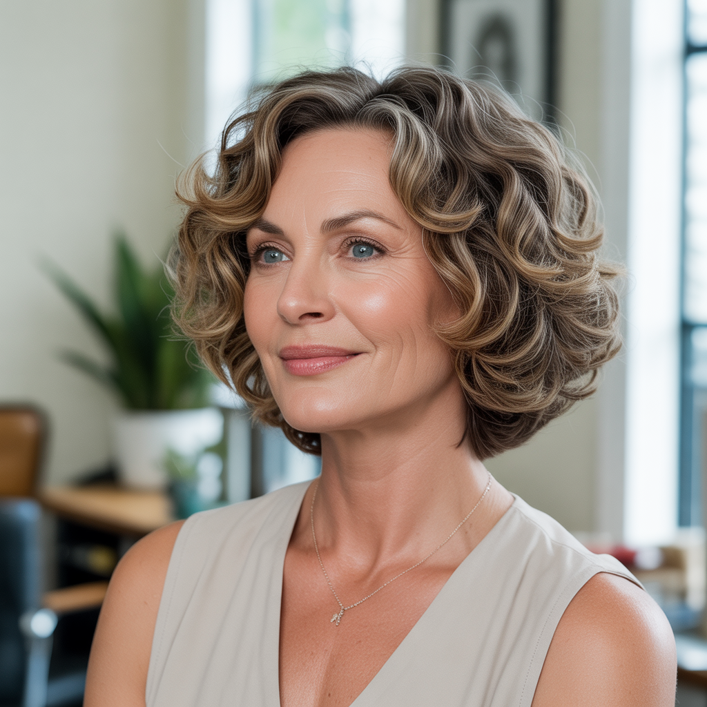 Voluminous Curly Bob