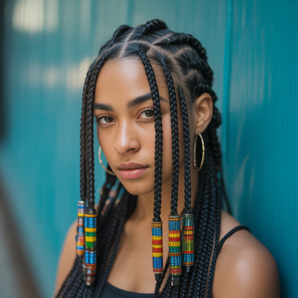Fulani Braids with Beads