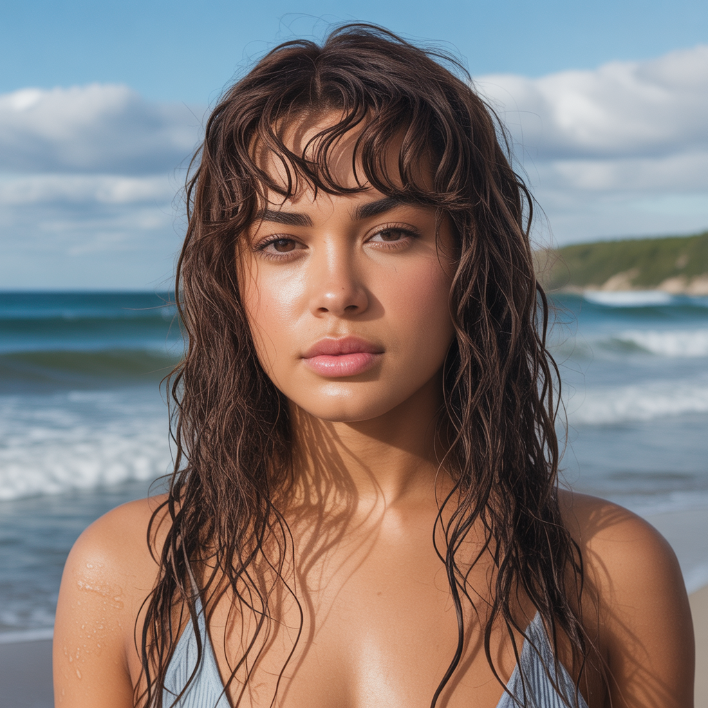 Wet Waves with Faux Bangs