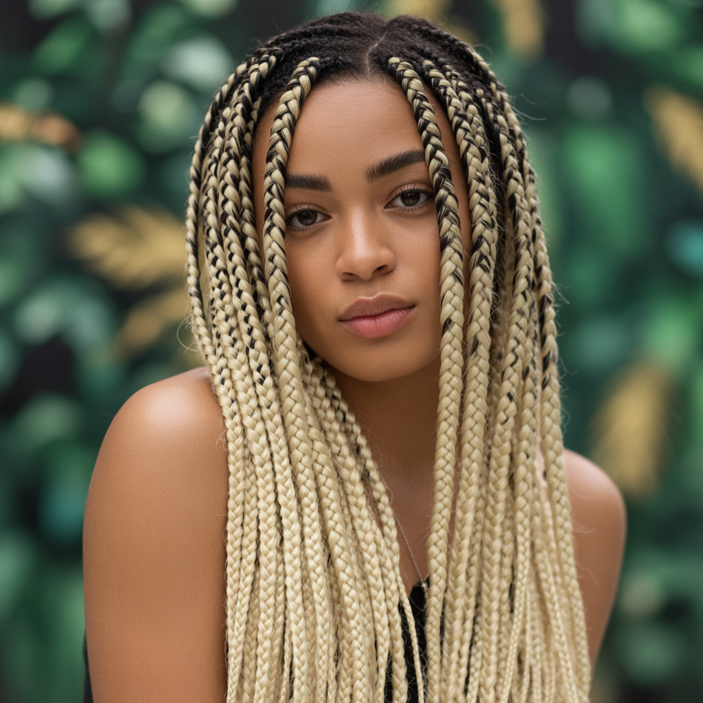 Fulani Braids with Blonde Tips