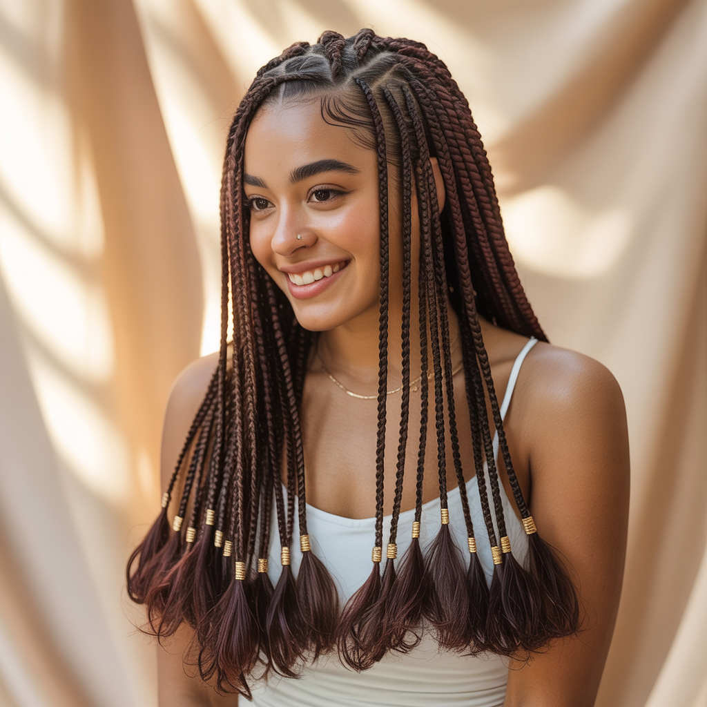 Fulani Braids with Loose Ends