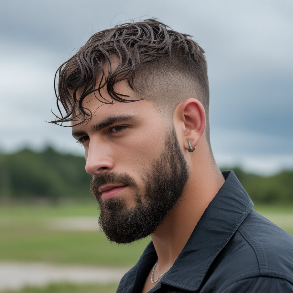 Wet Waves with Beard Fade
