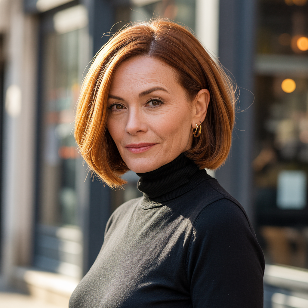 Chin-Length Angled Bob