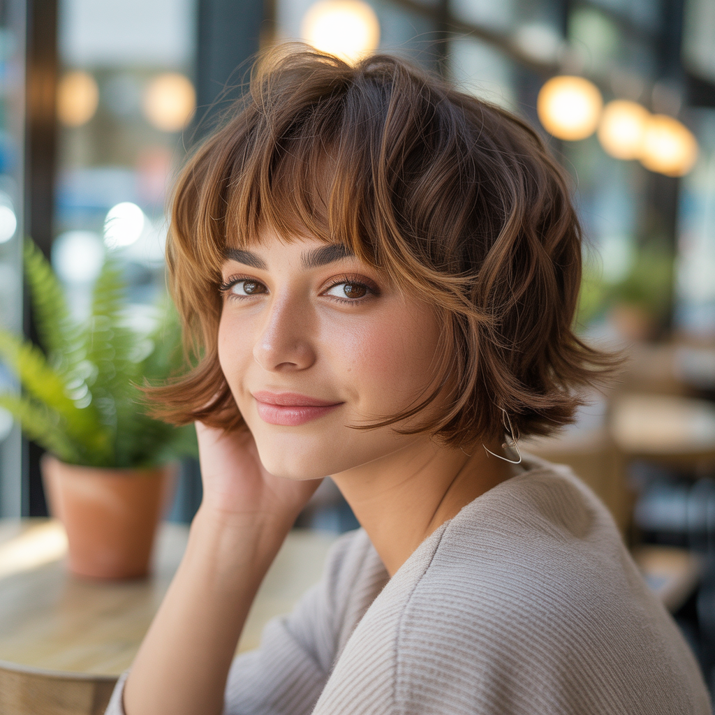 Short Shag with Split Bangs