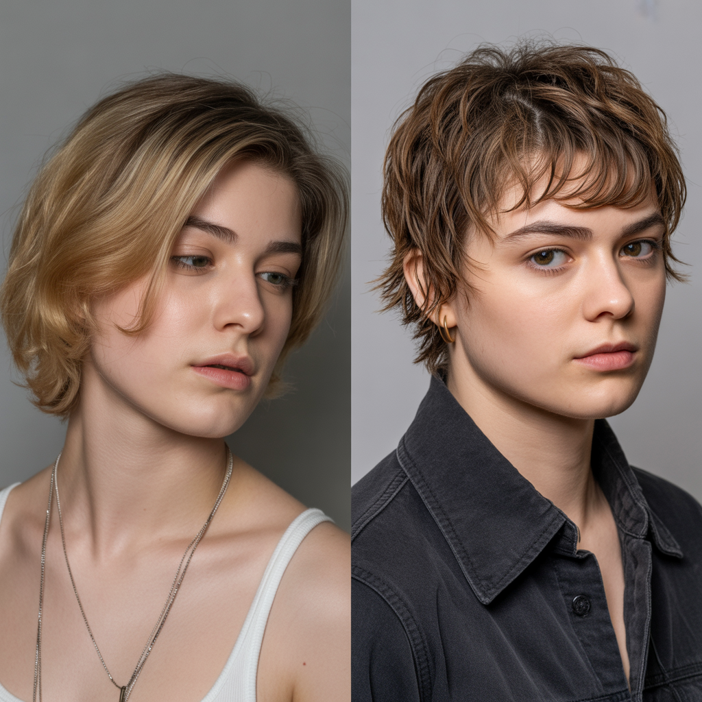 Long Hair to Short Shaggy Mullet