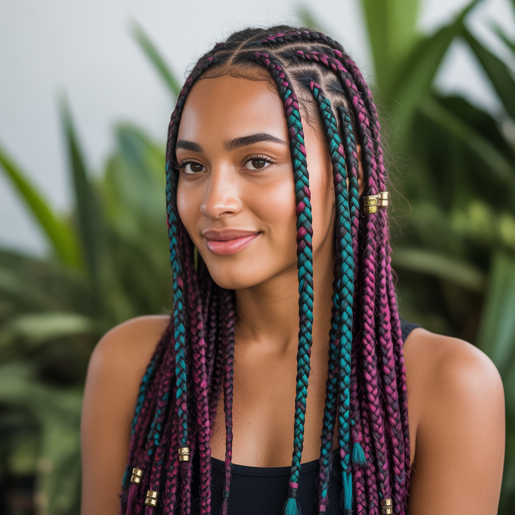 Fulani Braids with Peekaboo Color