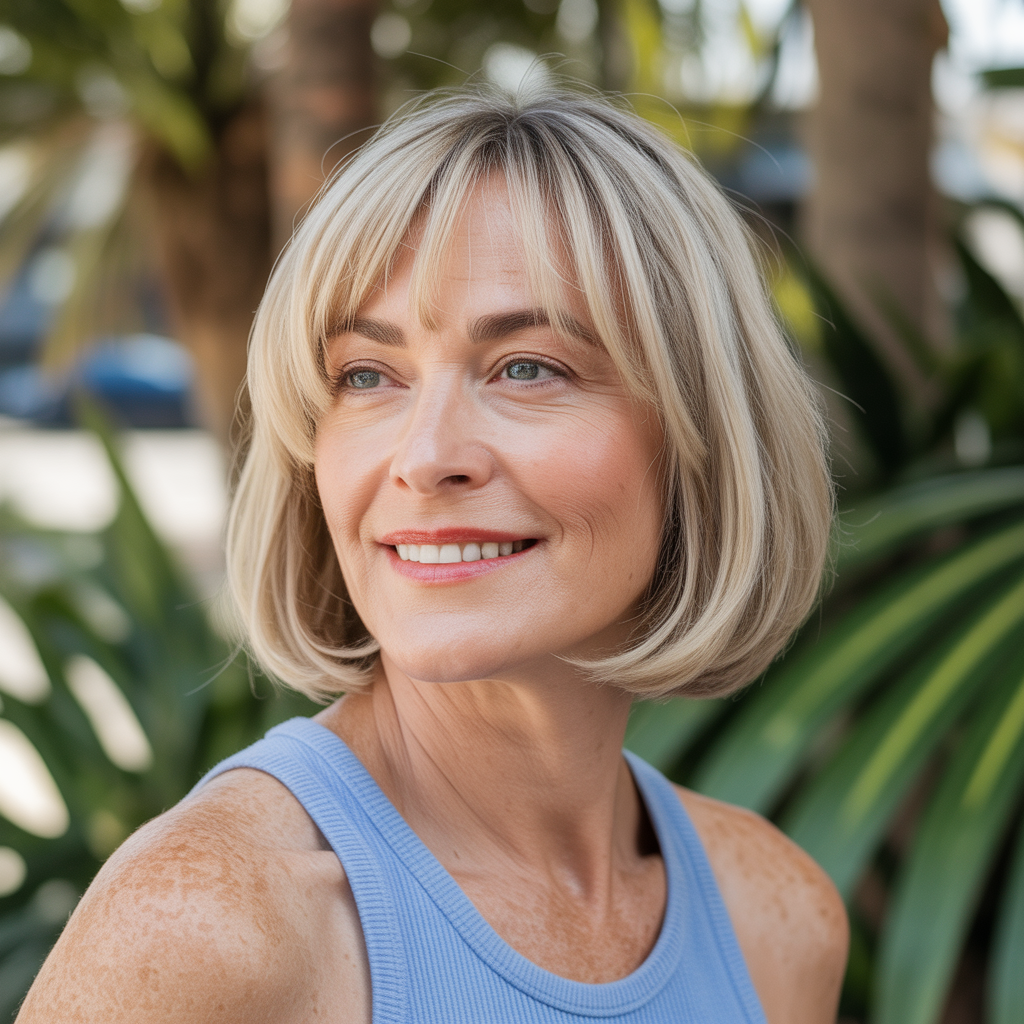 Neck-Length Bob with Bangs