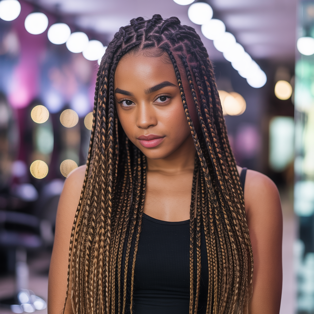 Fulani Braids with Sew-In Extensions