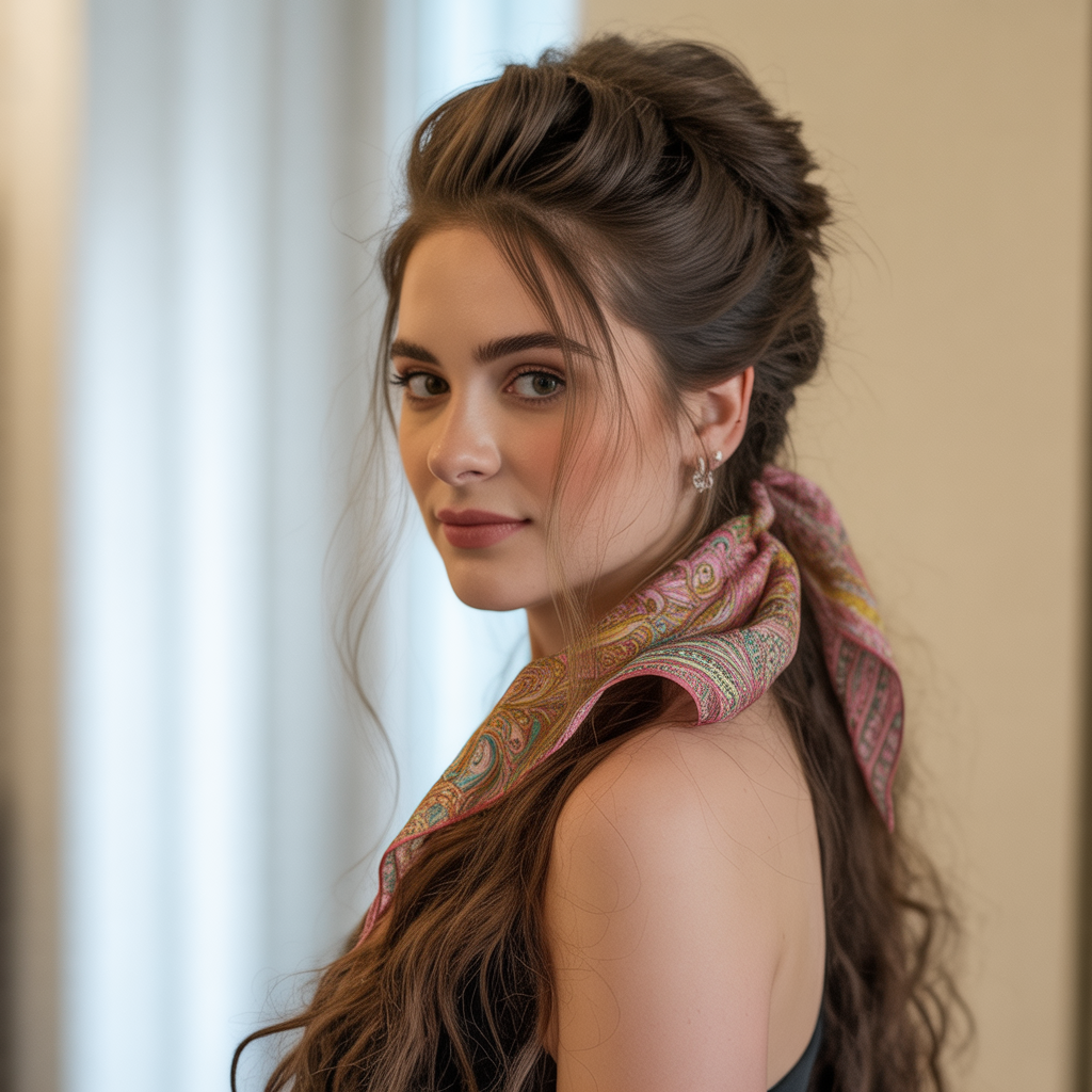 Curly Scarf Updo