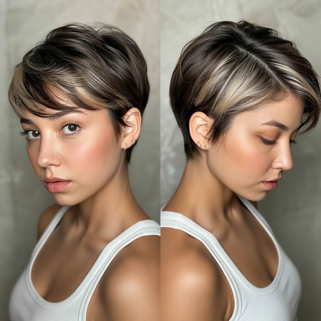 The Short Pixie with Highlights: Adding Dimension