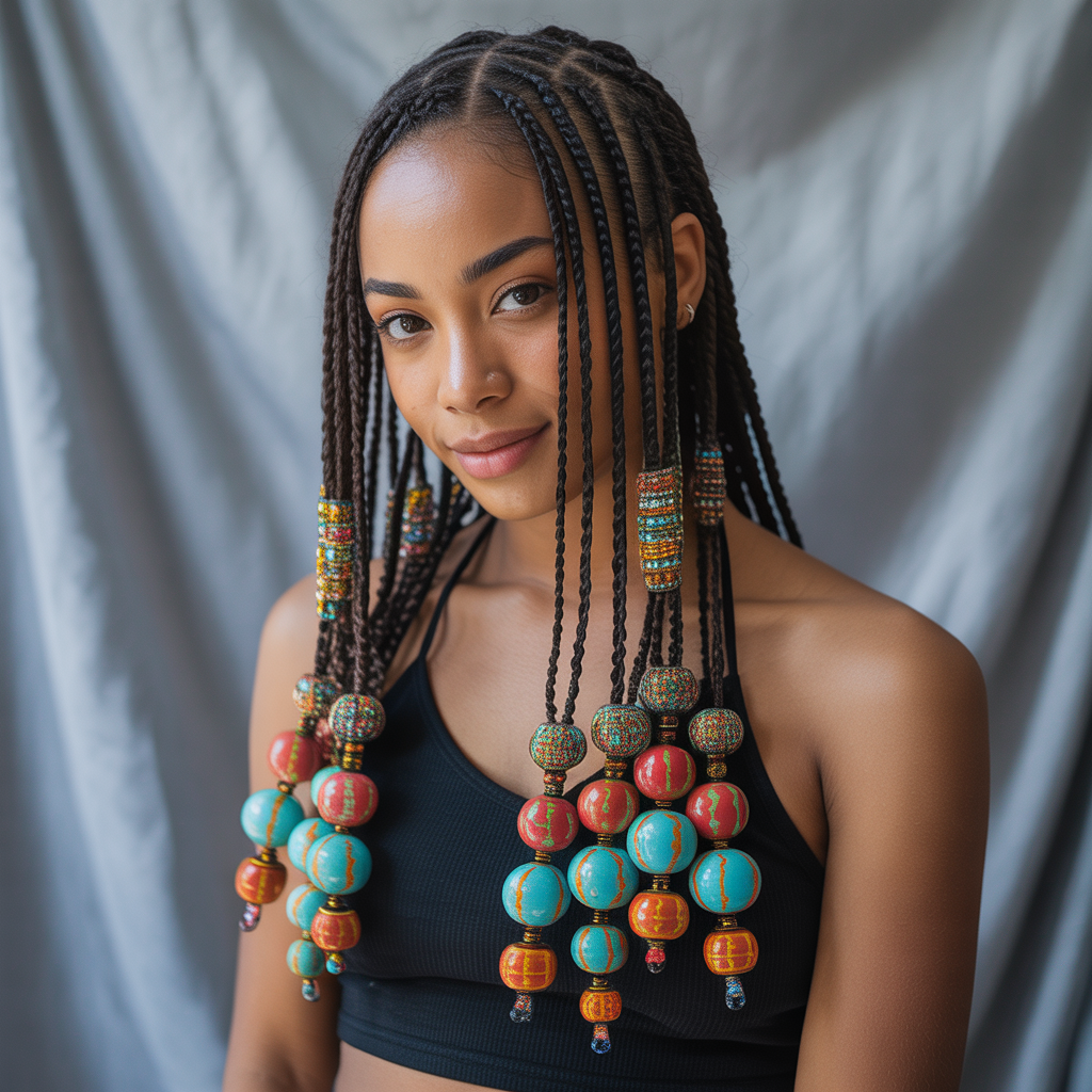 Fulani Braids with Bold Beads