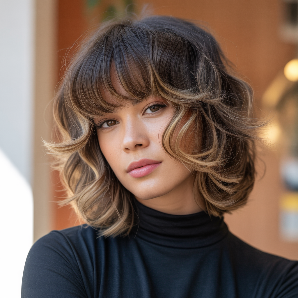 Shag with Curtain Fringe and Highlights