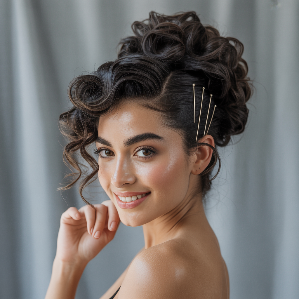 Pinned Curly Updo