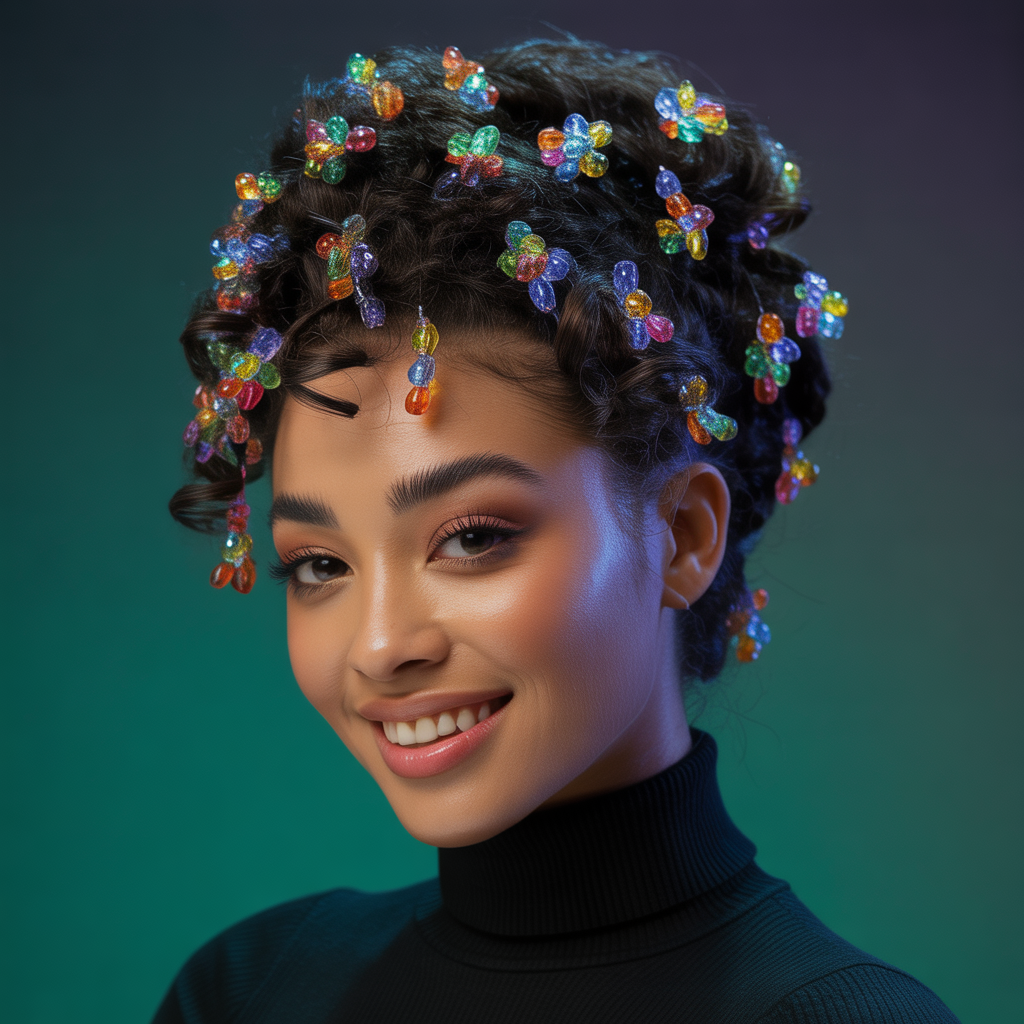 Curly Updo with Beads