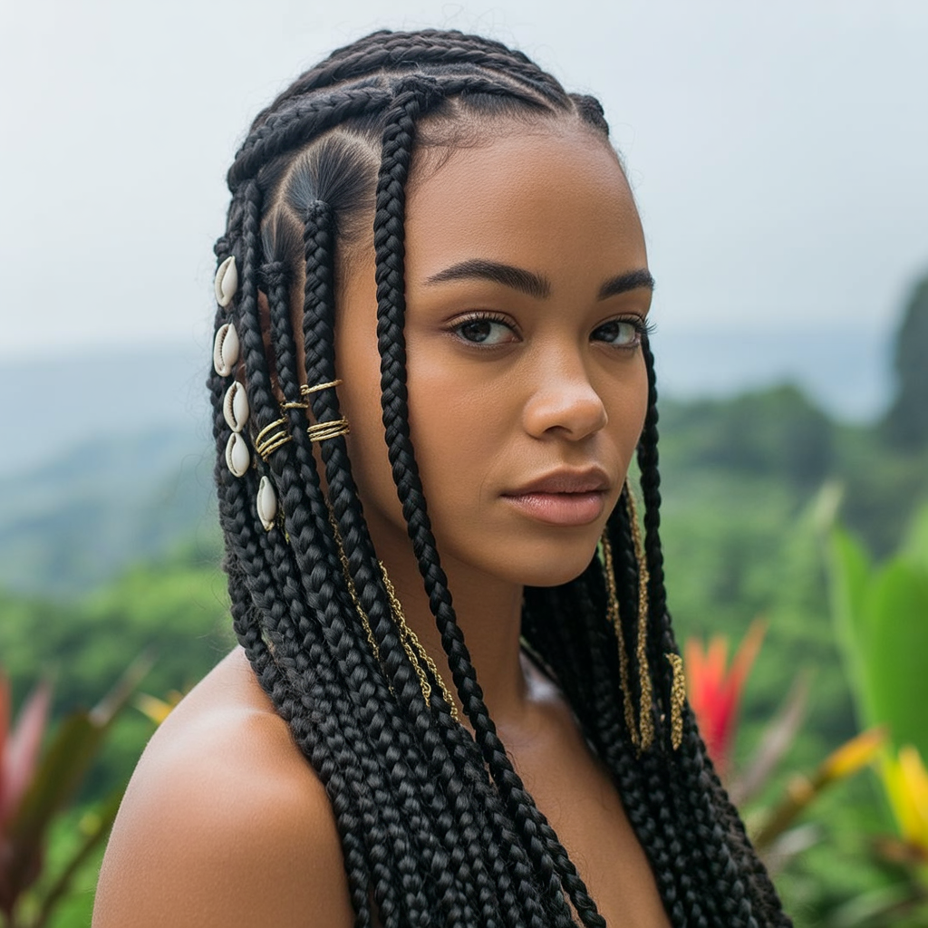 Half-Up Fulani Braids