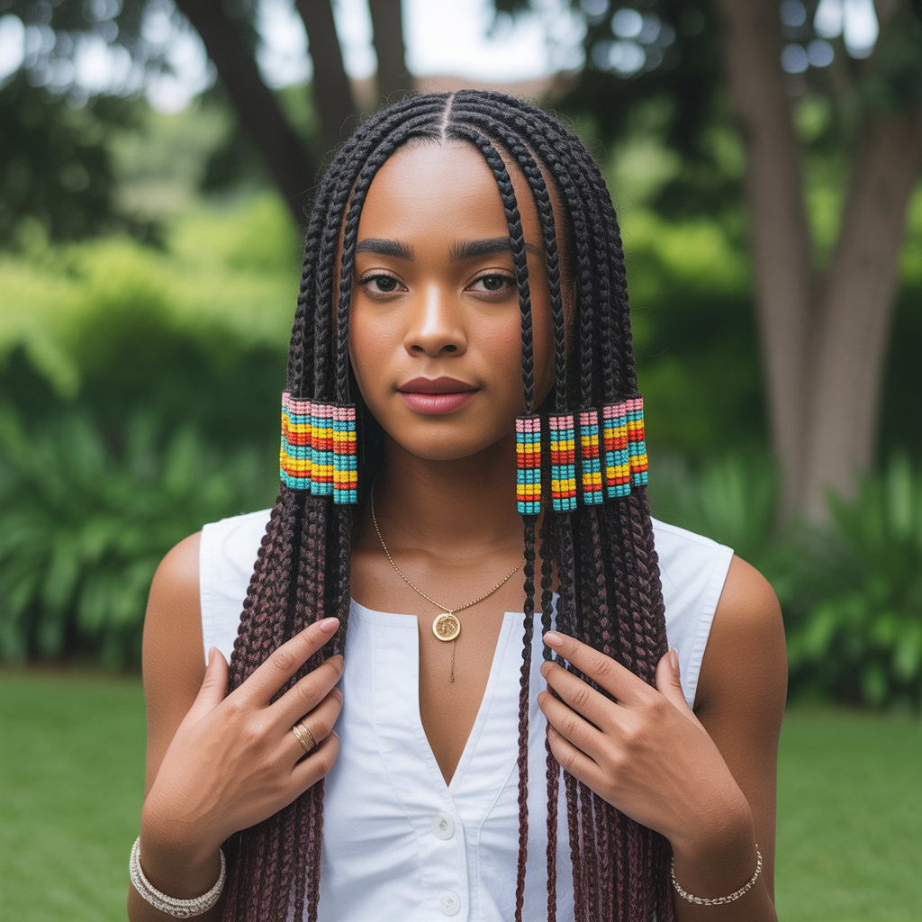 Fulani Crochet Braids with Beads