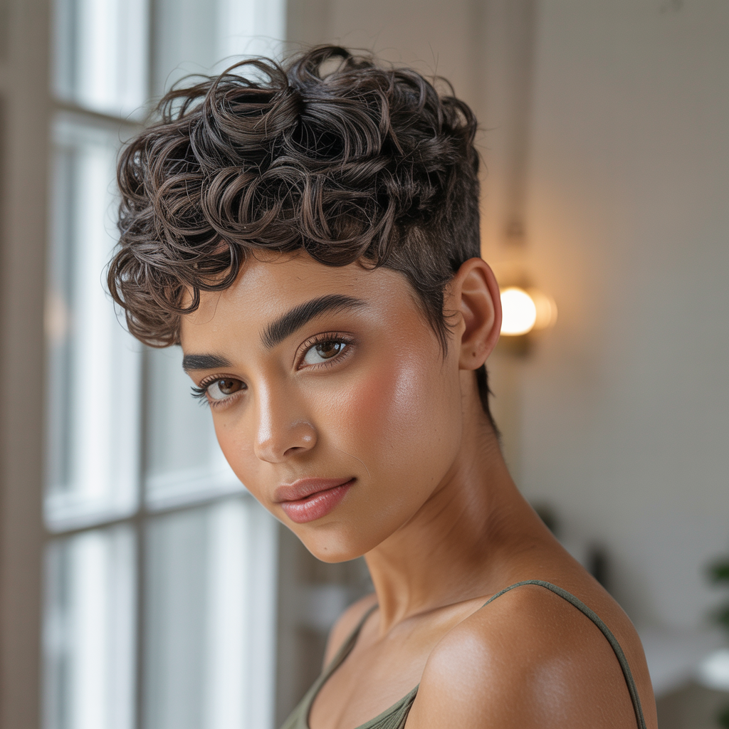 Curly Tapered Pixie