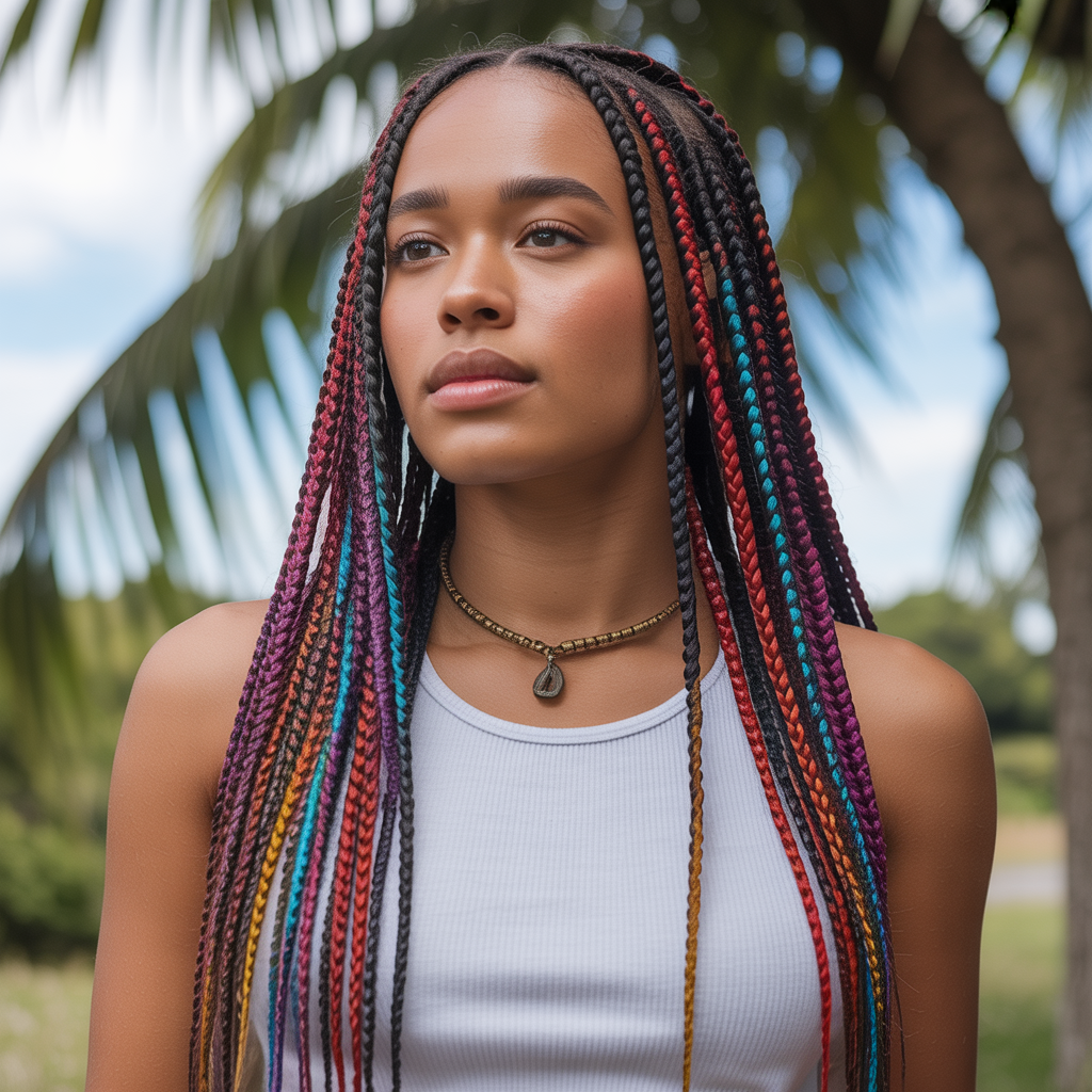 Fulani Braids with Color Highlights