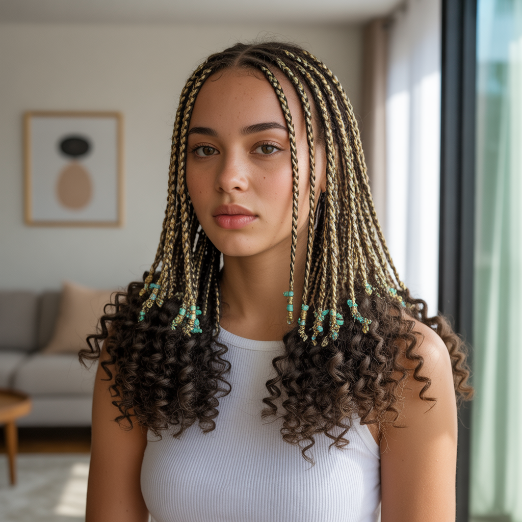 Fulani Crochet Braids with Curly Ends