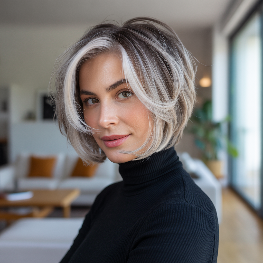 Silver Layered Bob