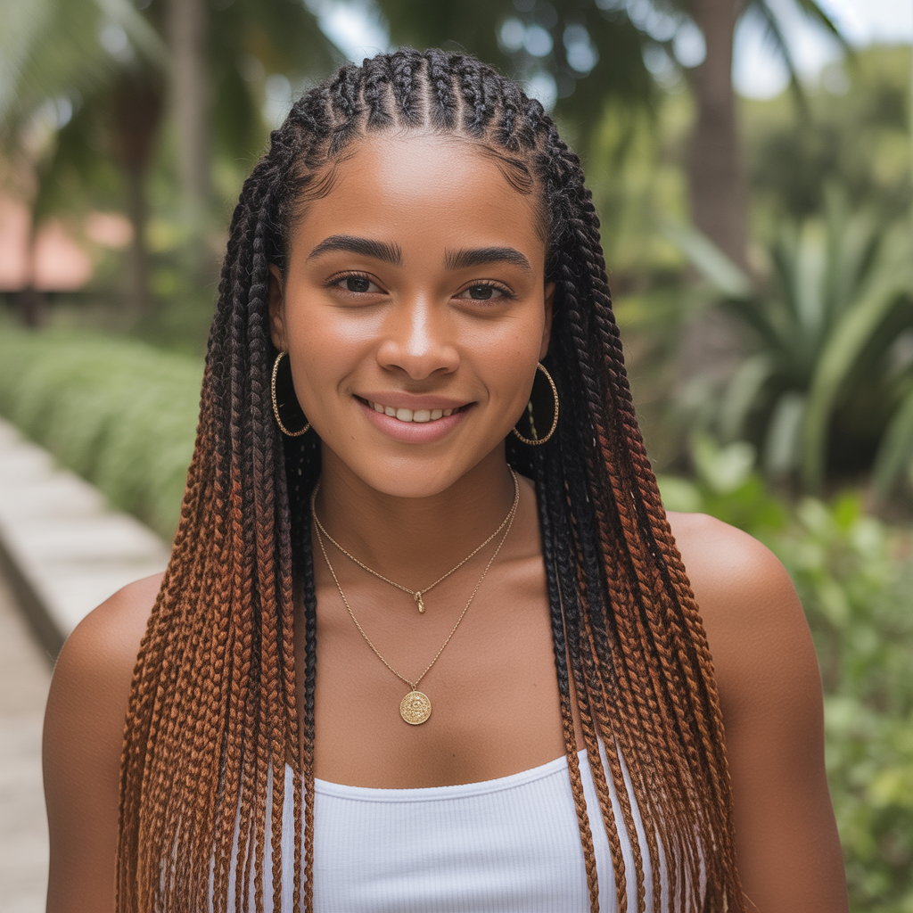 Half-Up Fulani Crochet Braids