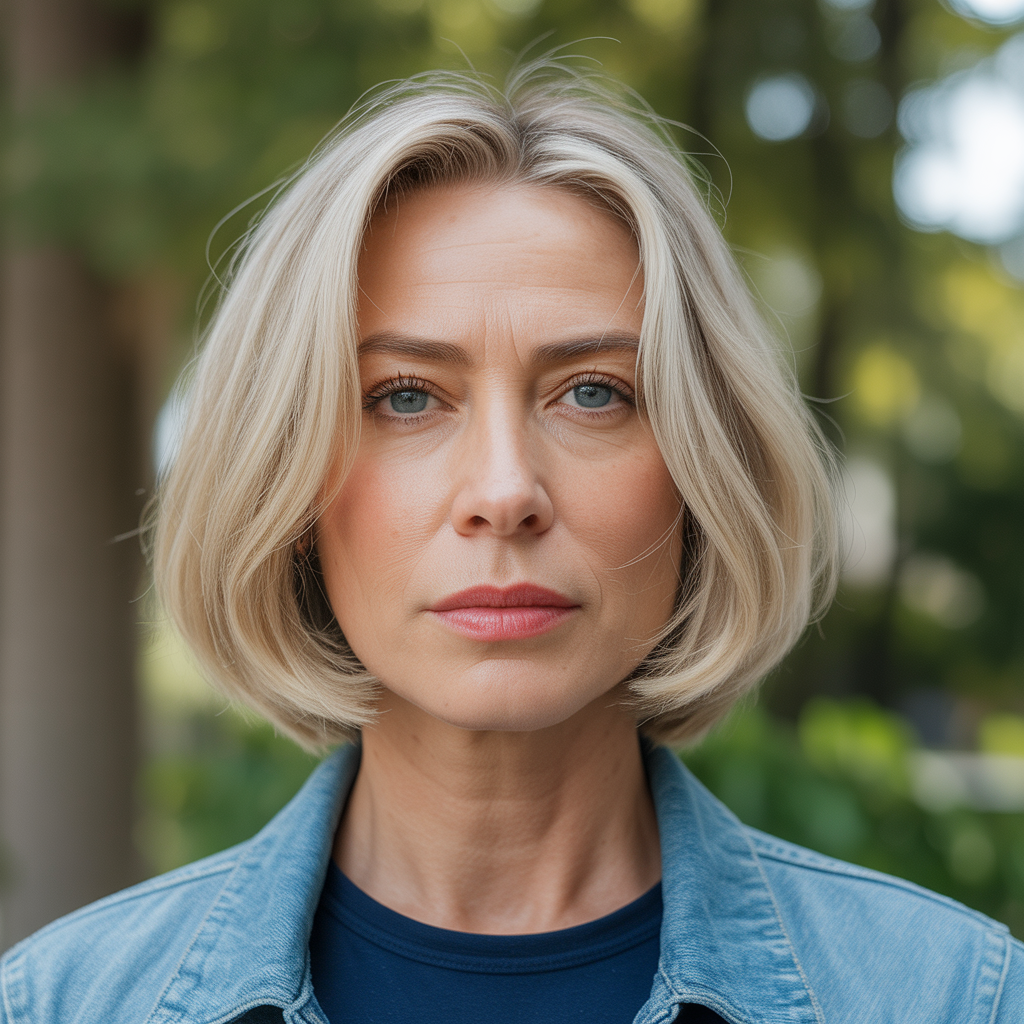 Chin-Length Bob with Blunt Ends