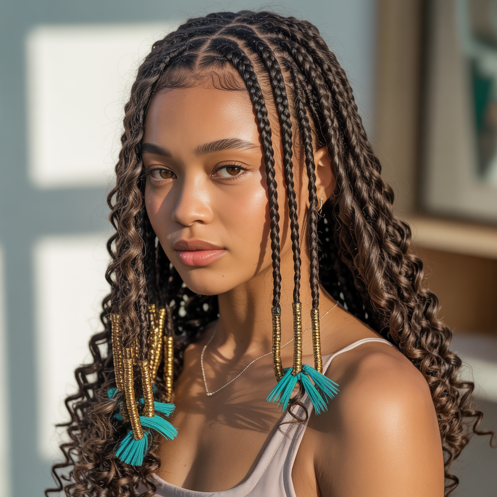 Fulani Braids with Curls