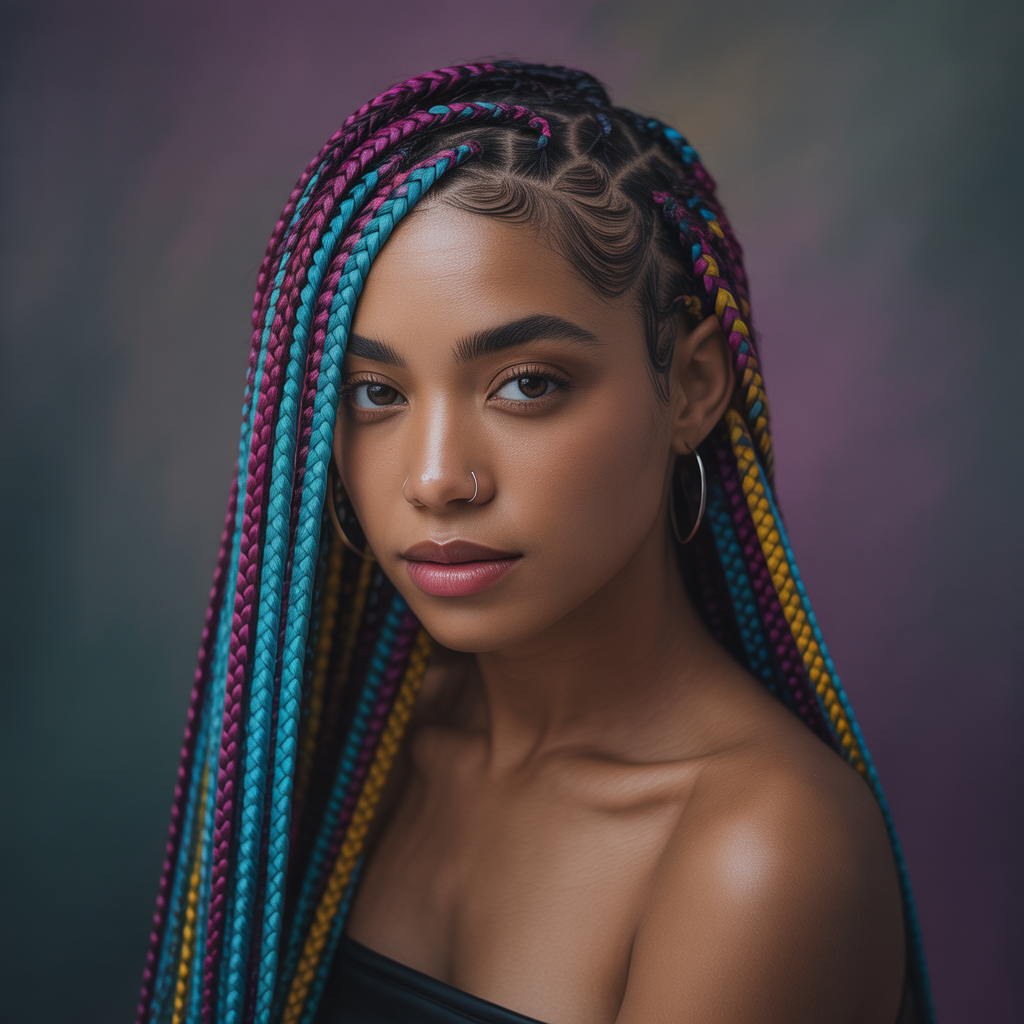 Fulani Braids with Color