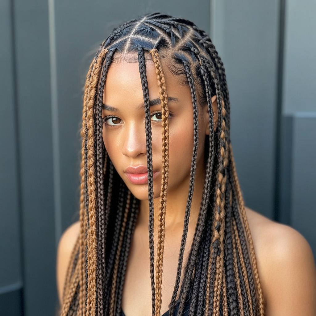 Fulani Crochet Braids with Triangle Parts