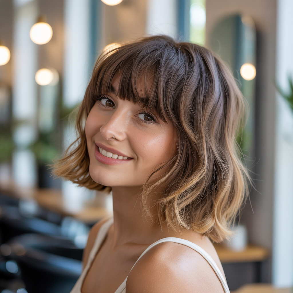 Shag with Blunt Bangs