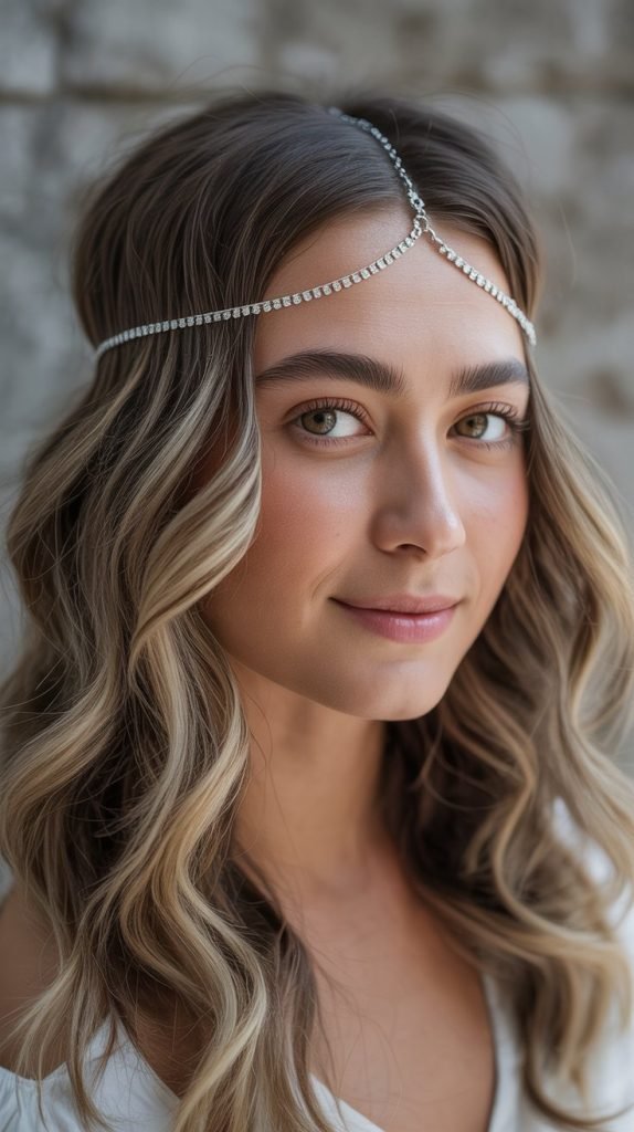  Boho Waves with Chain Headpiece