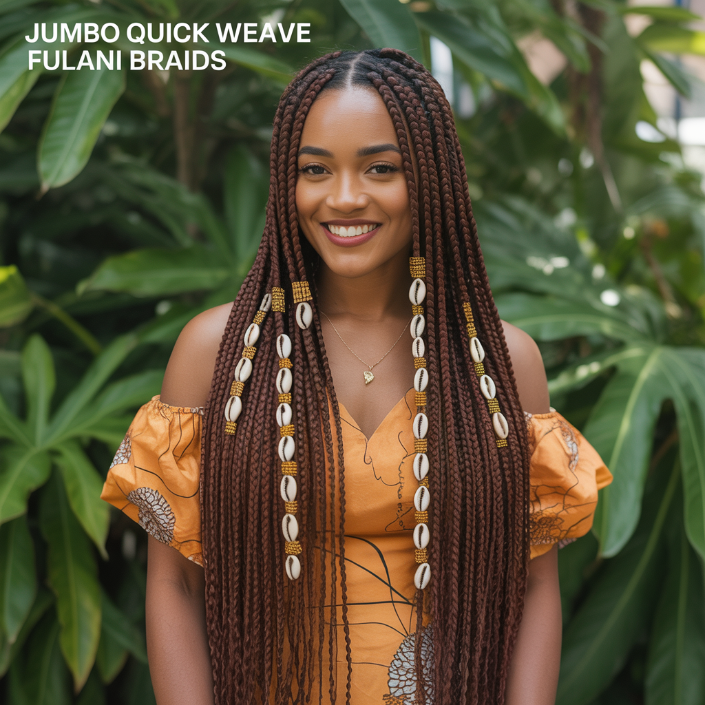 Long Jumbo Quick Weave Fulani Braids