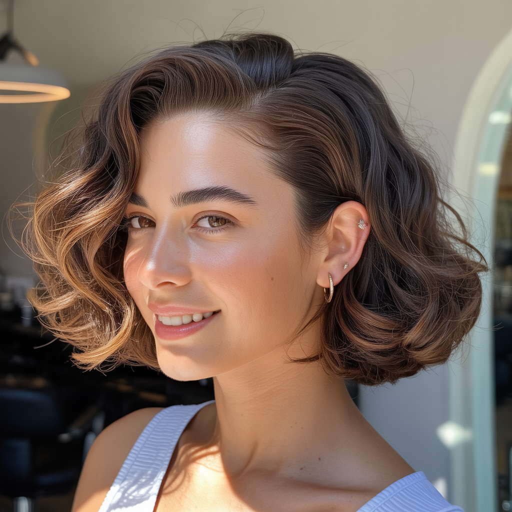  Short Curls & Tapered Sides