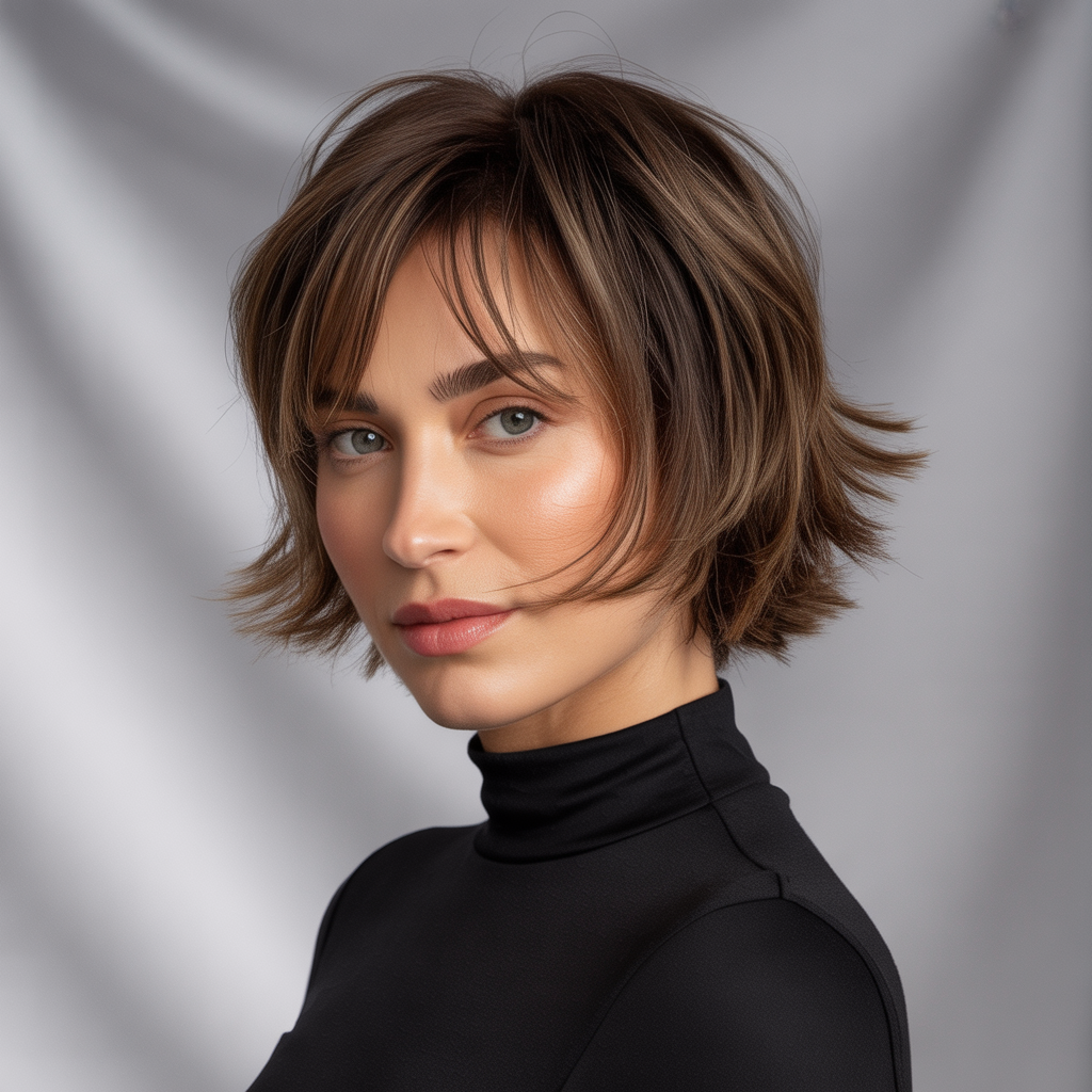 Blunt Shag with Textured Ends